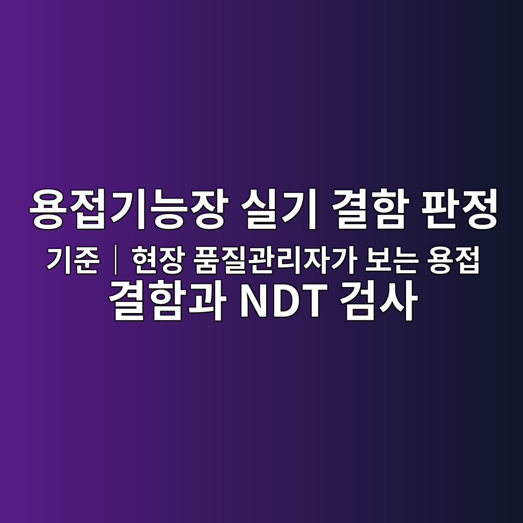 용접기능장 실기 결함 판정 기준|현장 품질관리자가 보는 용접 결함과 NDT 검사 1 ec9aa9eca091eab8b0eb8aa5ec9ea5 ec8ba4eab8b0 eab2b0ed95a8 ed8c90eca095 eab8b0eca480efbd9ced9884ec9ea5 ed9288eca788eab480eba6acec9e90 1787232061