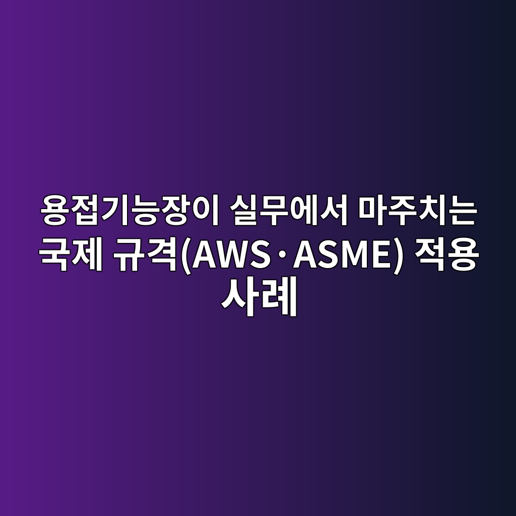 용접기능장이 실무에서 마주치는 국제 규격(AWS·ASME) 적용 사례 — 규격이 충돌할 때 현장은 이렇게 판단한다 1 ec9aa9eca091eab8b0eb8aa5ec9ea5ec9db4 ec8ba4ebacb4ec9790ec849c eba788eca3bcecb998eb8a94 eab5adeca09c eab79ceab2a9awsc2b7asme eca081ec9aa9 1787290780